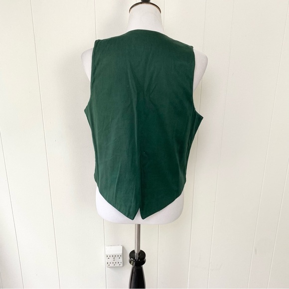 VTG 80s 90s Solutions Green Blue Floral Embroidered Vest Size Large Boho Grunge - Picture 2 of 15